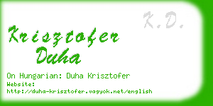 krisztofer duha business card